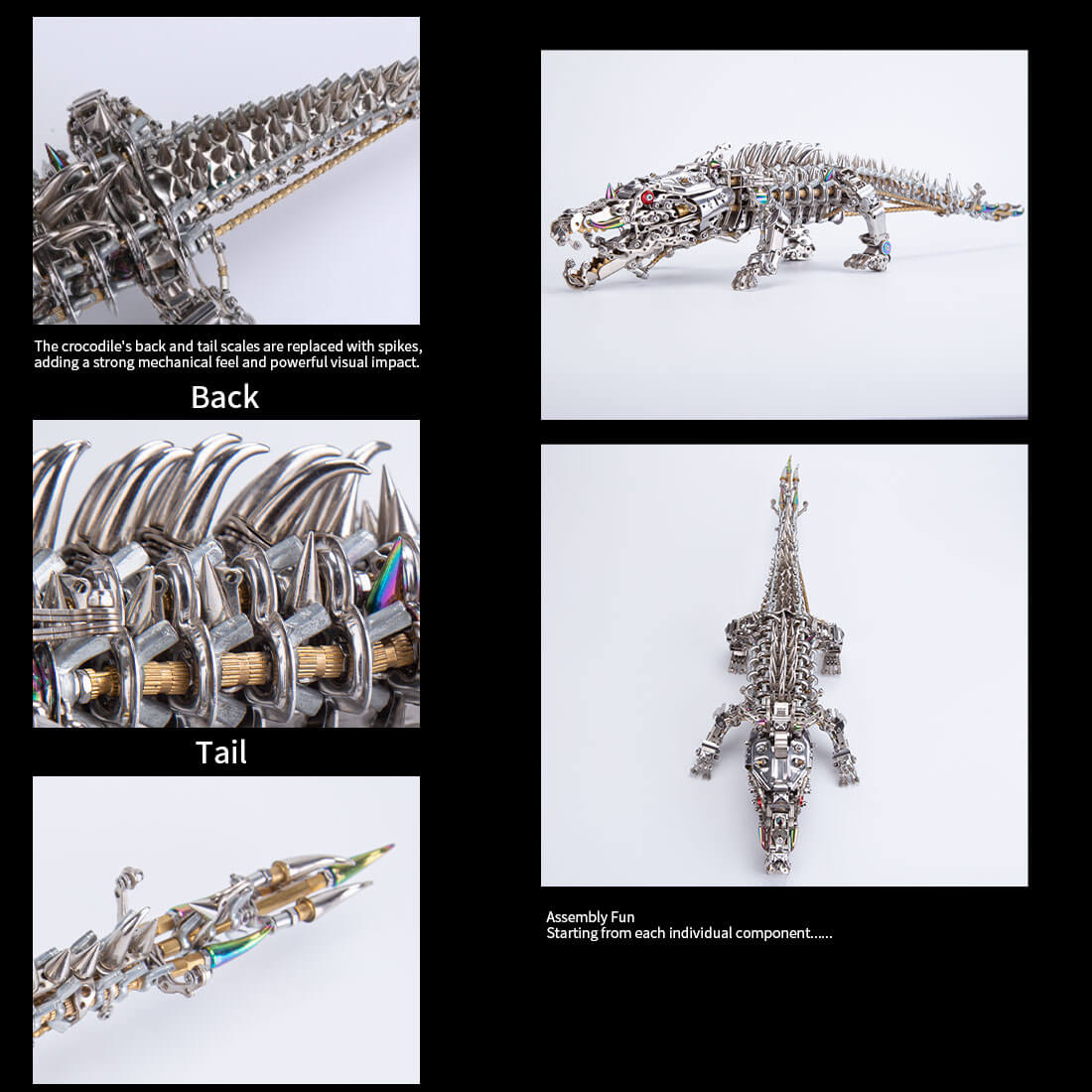 Crocodile 3D DIY Mechanical Metal Assembly Model (1500+PCS)