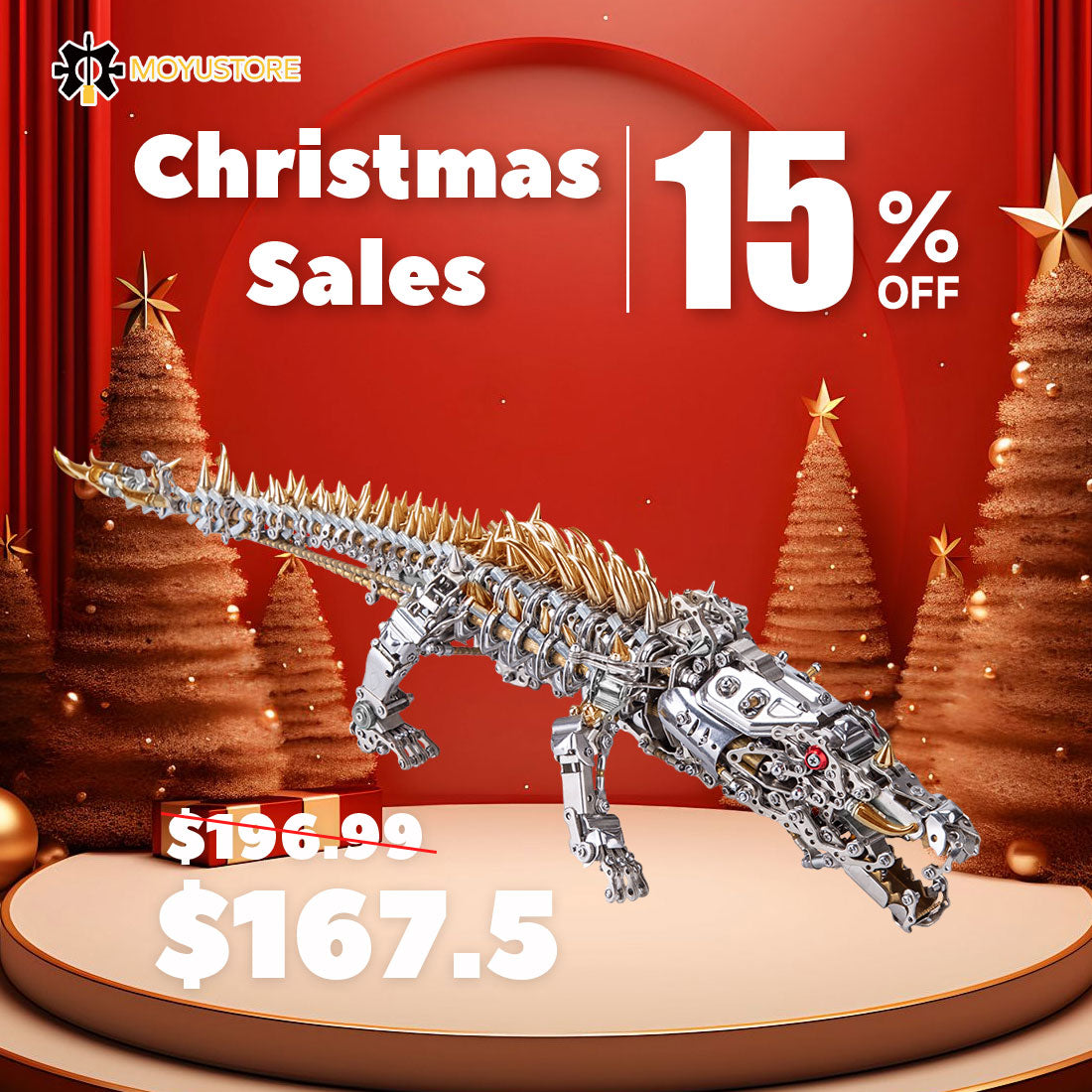 Crocodile 3D DIY Mechanical Metal Assembly Model (1500+PCS)