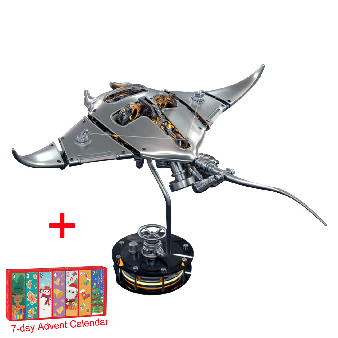 Build Mechanical Mobula Manta Ray Kinetic Sculpture kits Metal Automata Toy