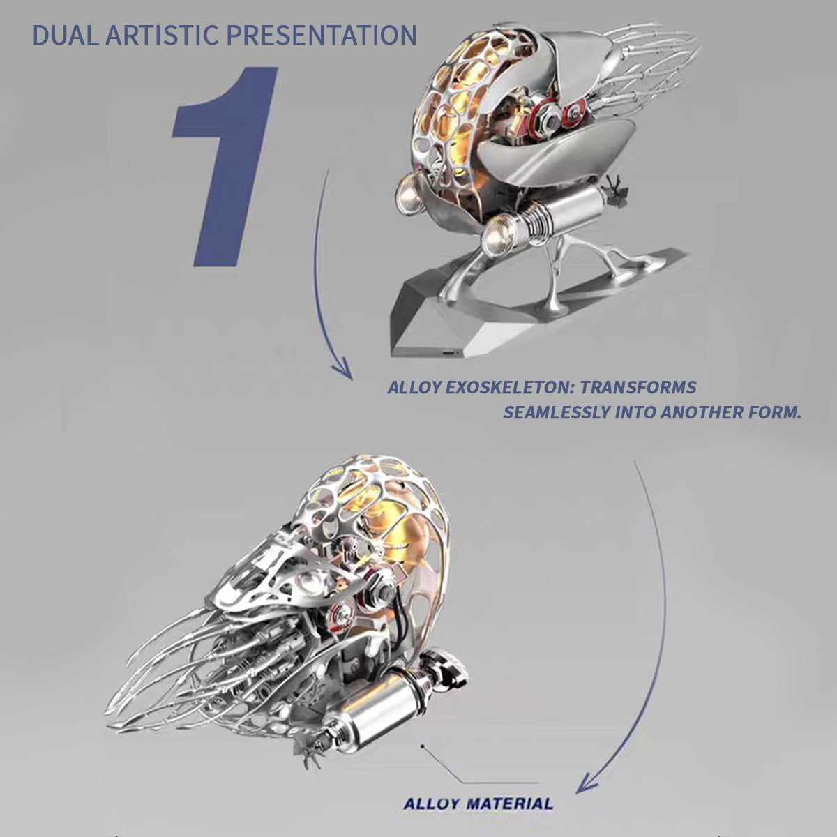 Build Your Own Working Nautilus Kits Kinetic Mechanical High-End 3D Metal DIY Sculpture with Light Pre-order