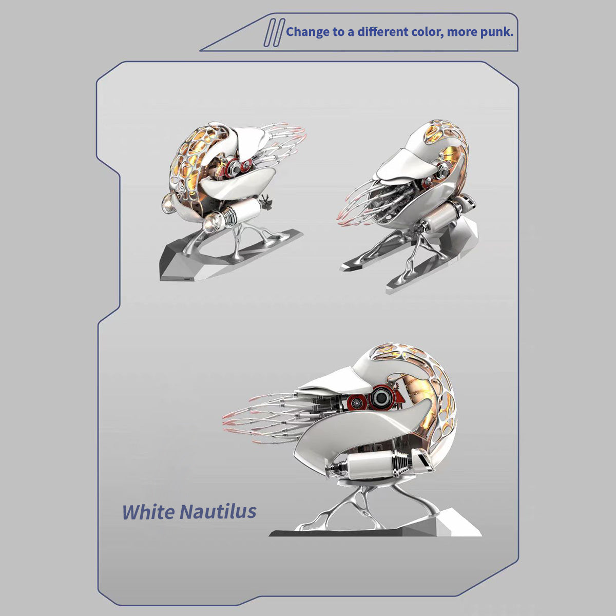 Build Your Own Working Nautilus Kits Kinetic Mechanical High-End 3D Metal DIY Sculpture with Light Pre-order