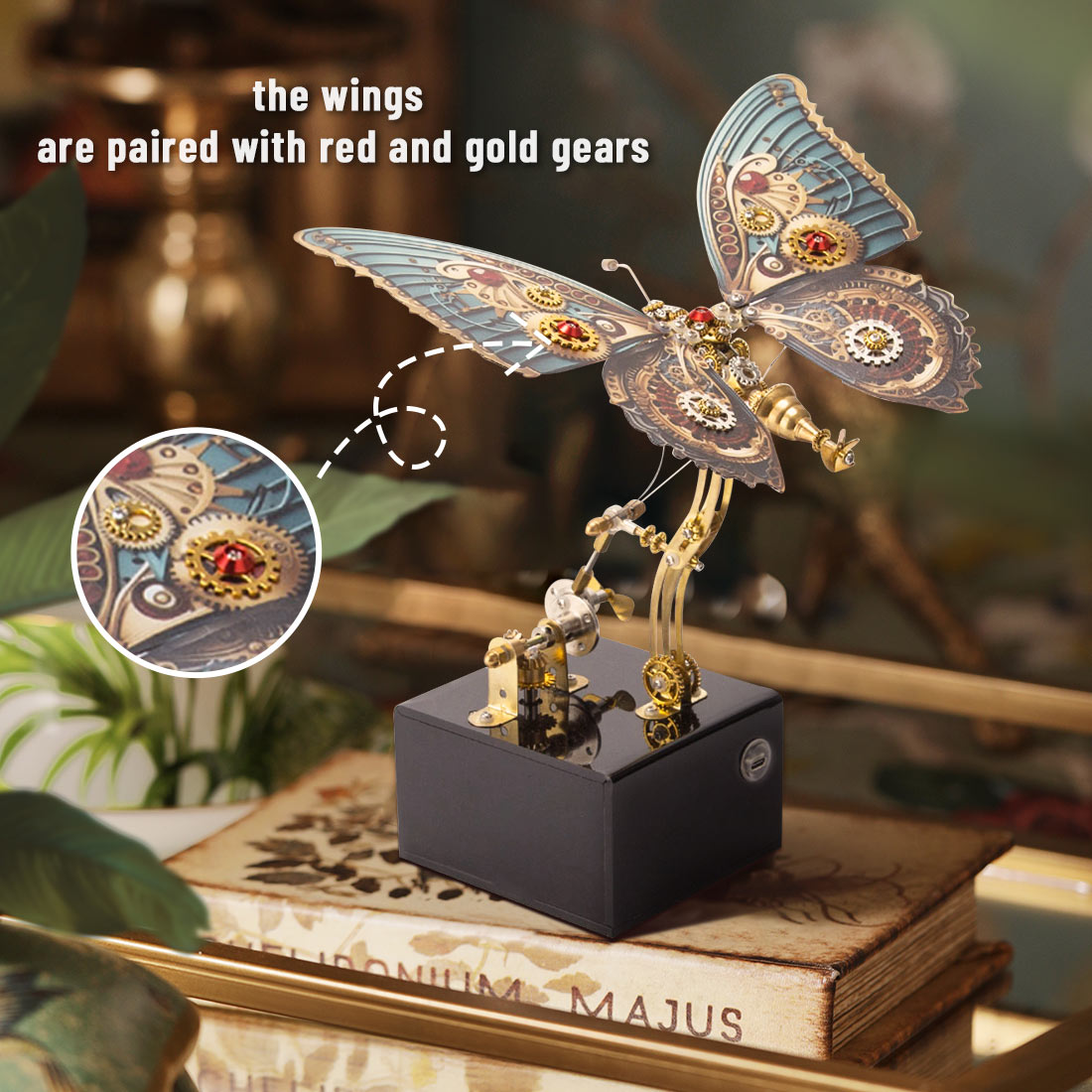 Mechanical 3D DIY Steampunk Butterfly Metal Model Building Kits with Music Box