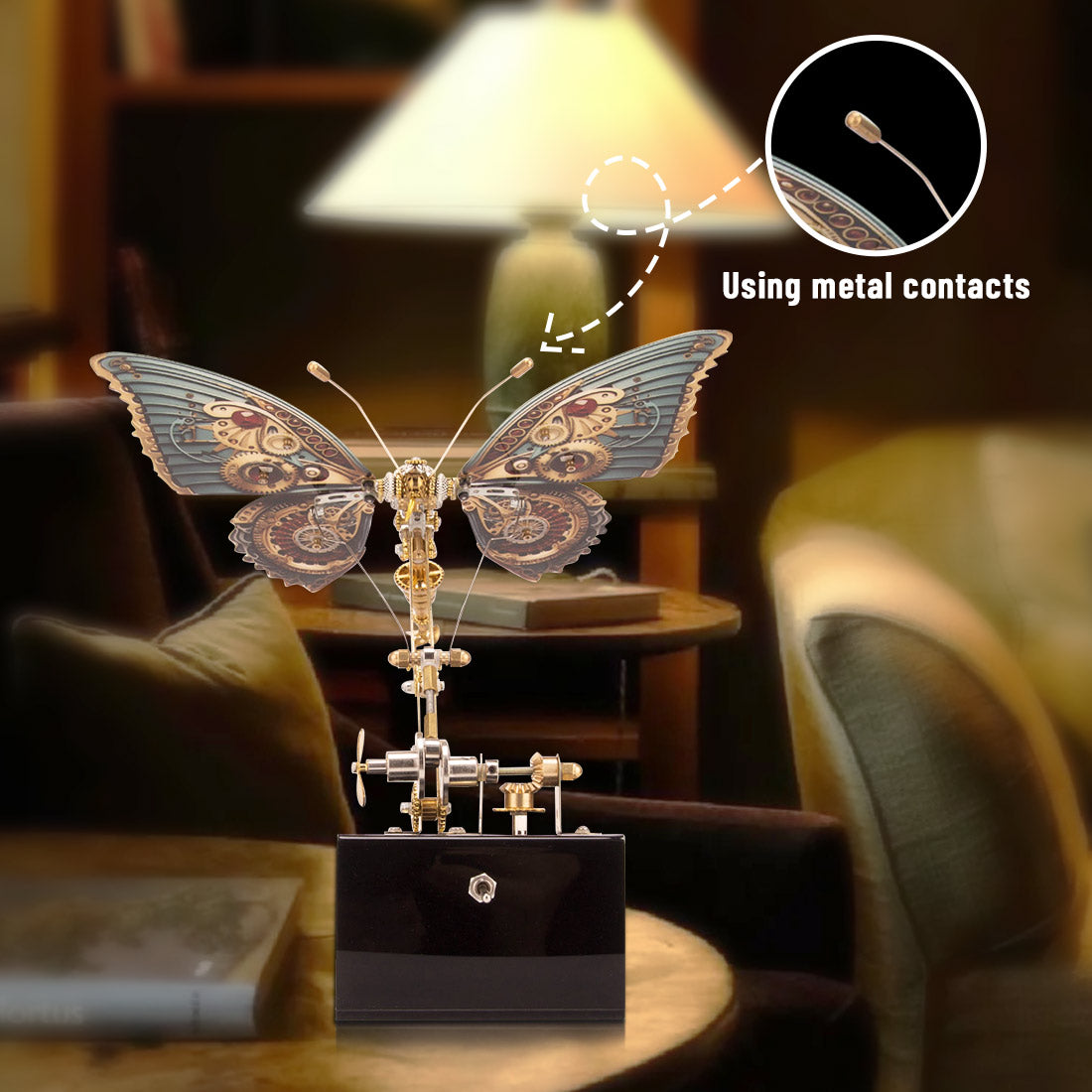 Mechanical 3D DIY Steampunk Butterfly Metal Model Building Kits with Music Box