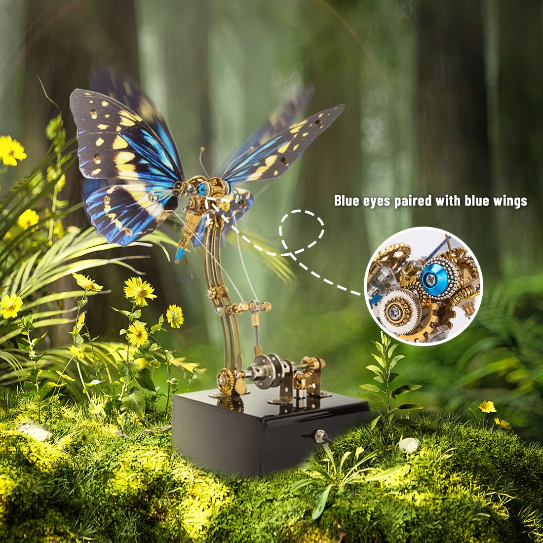 Mechanical 3D DIY Steampunk Butterfly Metal Model Building Kits with Music Box