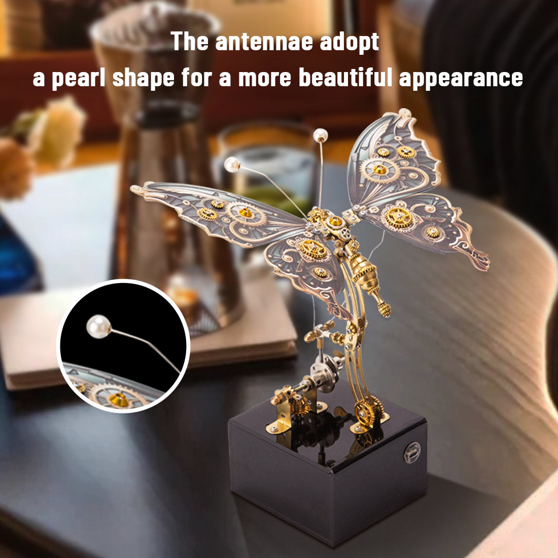 Mechanical 3D DIY Steampunk Butterfly Metal Model Building Kits with Music Box