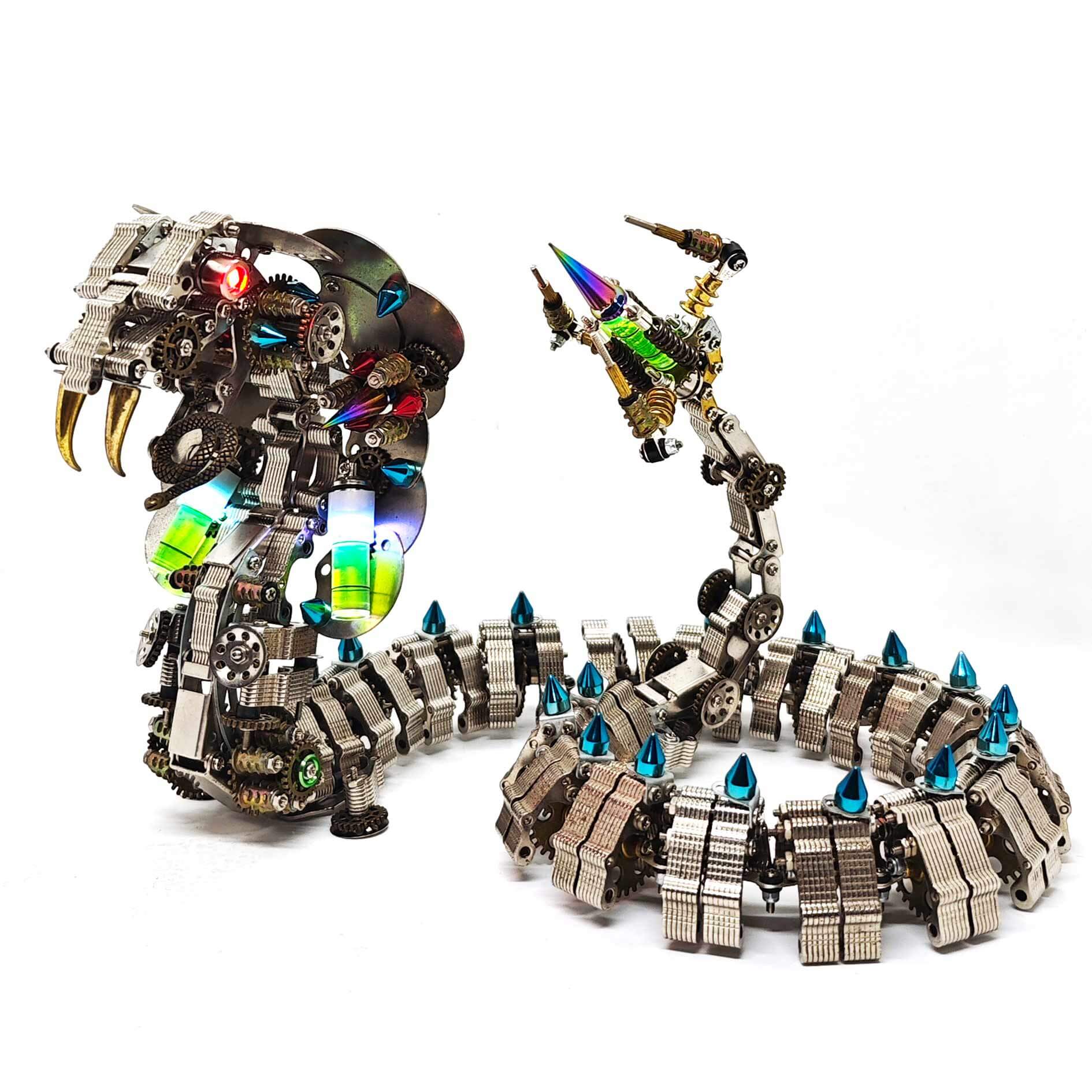 Mechanical Punk Cobra Snake 3D Metal Puzzle Model Building Kits (1000+PCS)