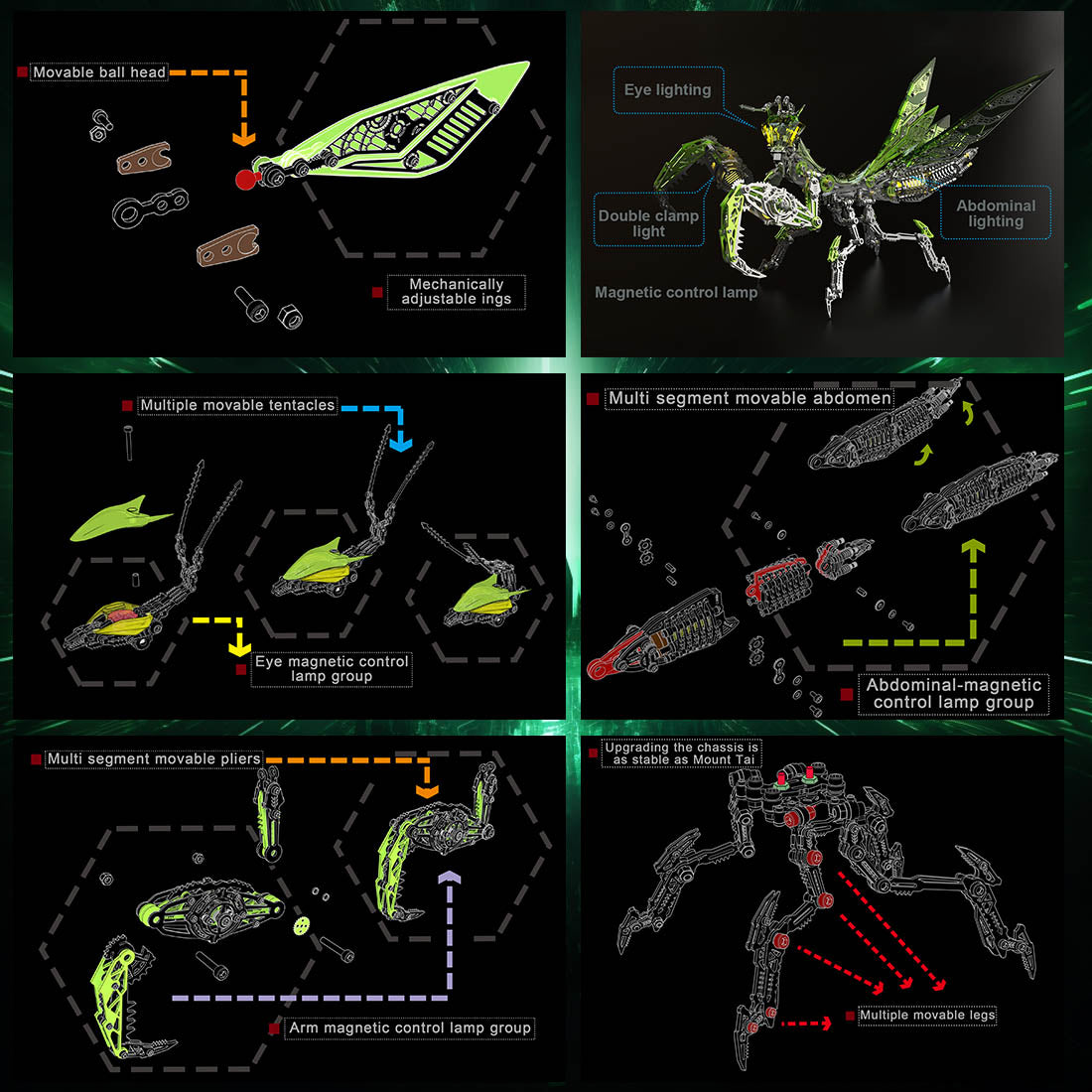 Mechanical Punk Mantis 3D Metal Model Kits DIY 1000+PCS