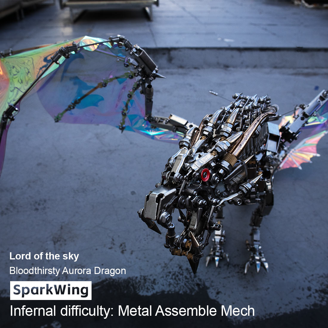 Fantasy Large Dragon Aurora of the Sky 3D Metal Mechanical Difficult Puzzle 3000+PCS 126cm Long