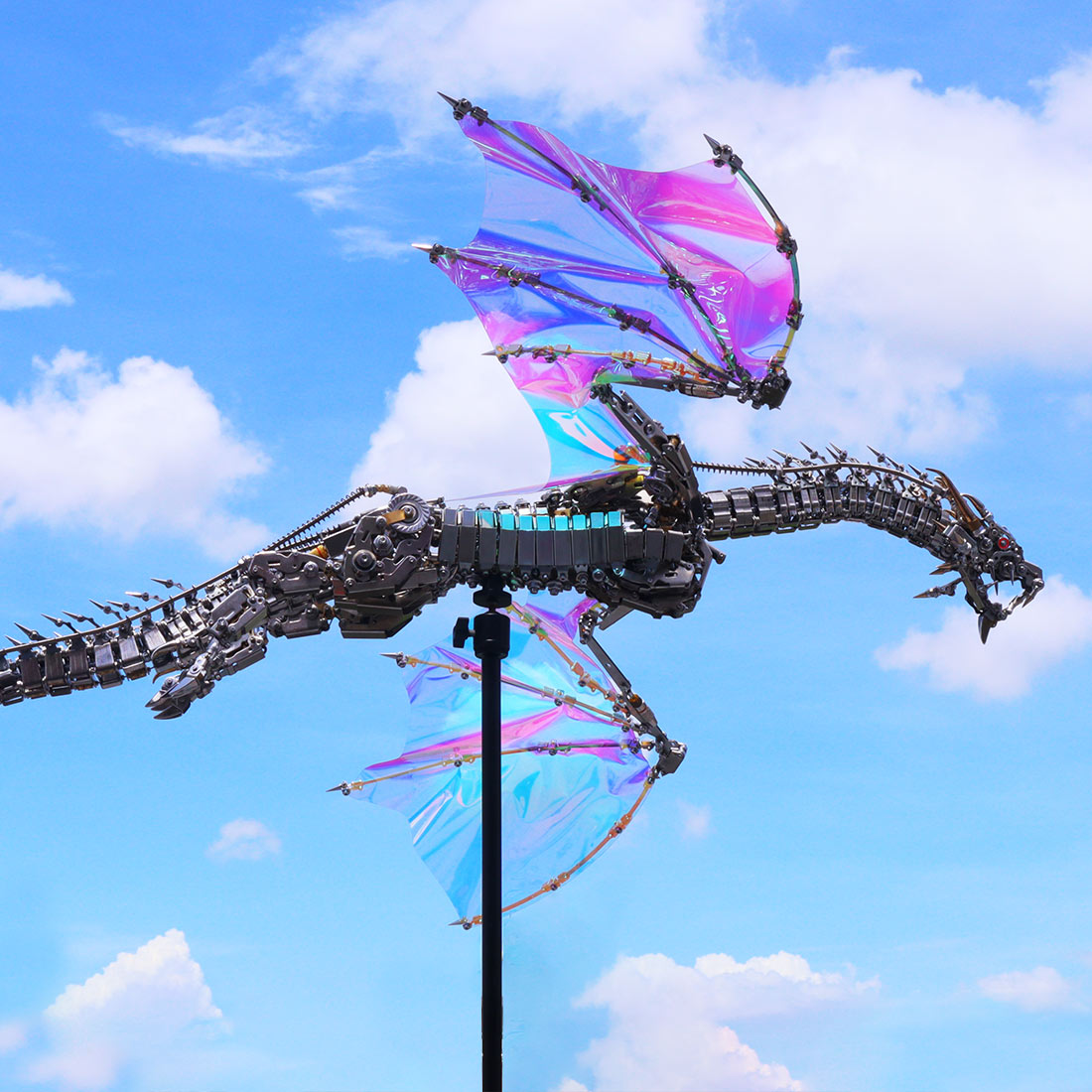 Fantasy Large Dragon Aurora of the Sky 3D Metal Mechanical Difficult Puzzle 3000+PCS 126cm Long