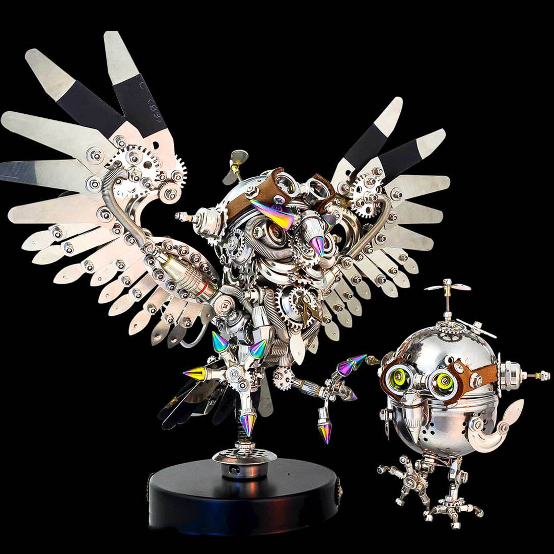 Steampunk Owl with Goggles DIY 3D Metal Animal Model Kits 700+PCS Difficult Puzzle