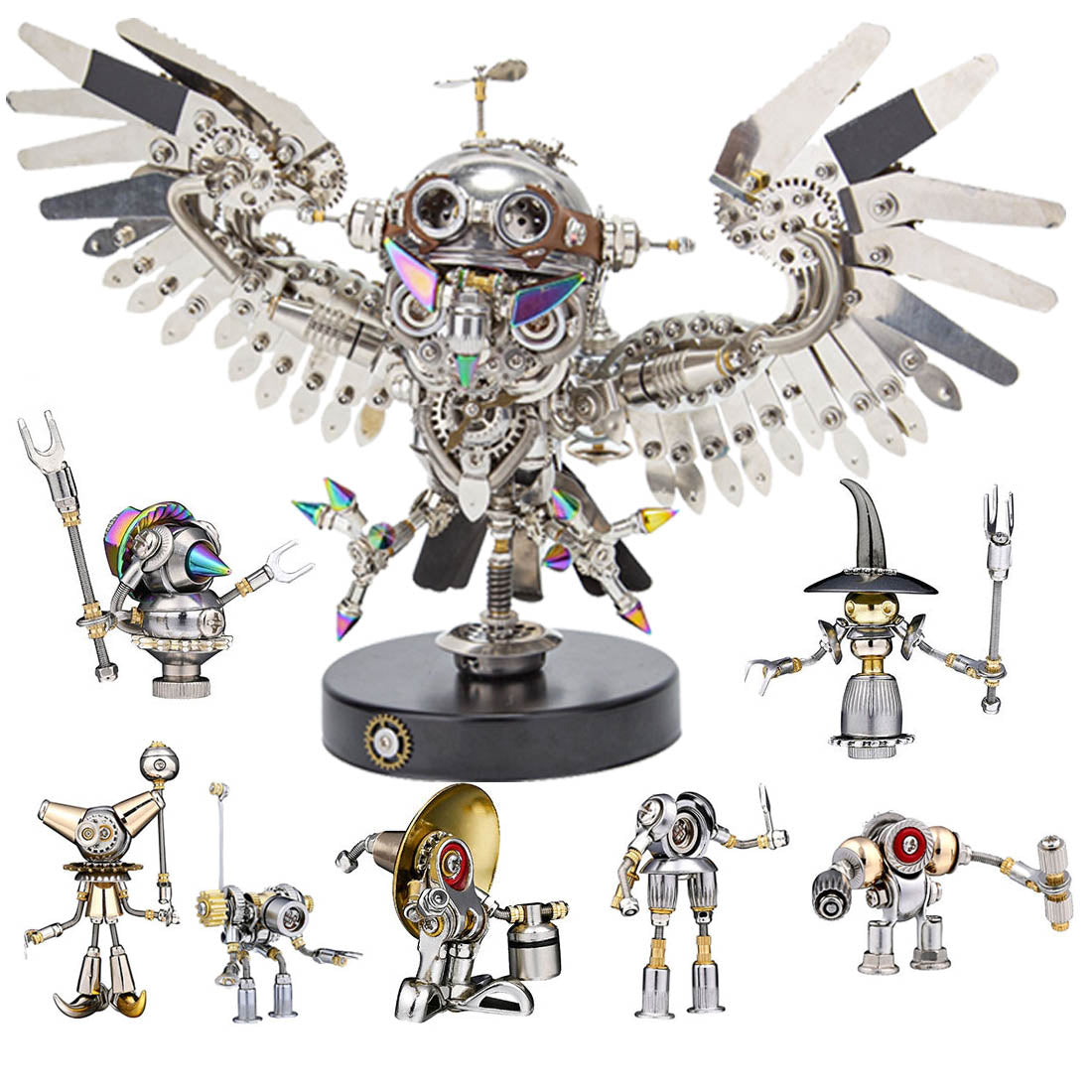 Steampunk Owl with Goggles DIY 3D Metal Animal Model Kits 700+PCS Difficult Puzzle