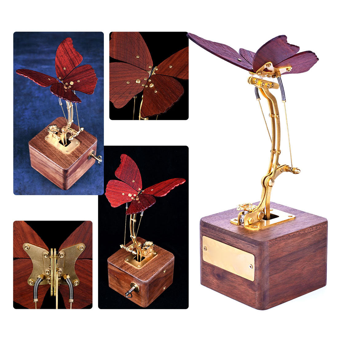 Steampunk Mechanical Butterfly Music Box Wooden Model Kits