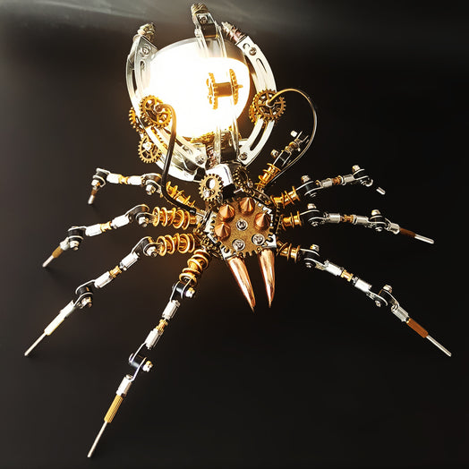 Halloween Spider Lamp Metal Model Kits Steampunk Sculpture DIY 512pcs