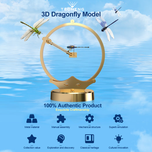 Golden Dragonfly Kinetic Art 3D Metal Model Kits 100pcs