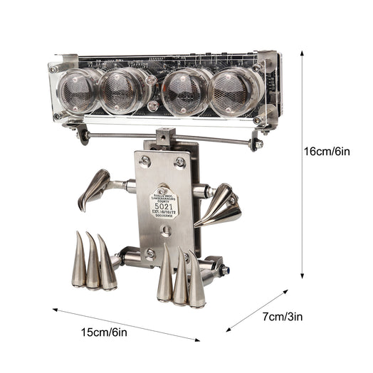 100+Pcs RC Glow Discharge Tube Table Clock Robot DIY Model Kit with Numerical Indicator