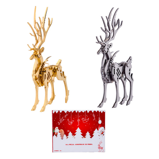 100Pcs+ DIY 3D Assembling Ornament Golden Elk & Silver Elk