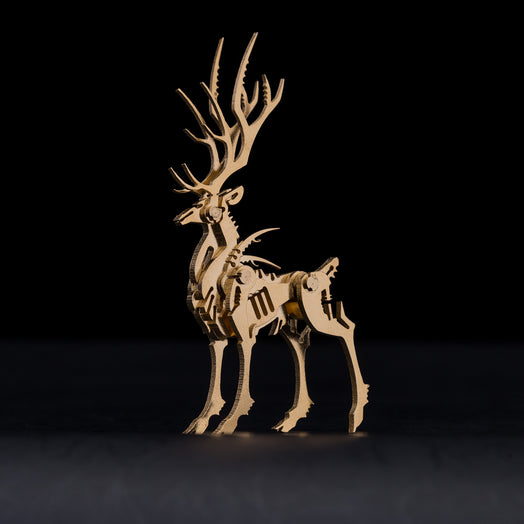 100Pcs+ DIY 3D Assembling Ornament Golden Elk & Silver Elk