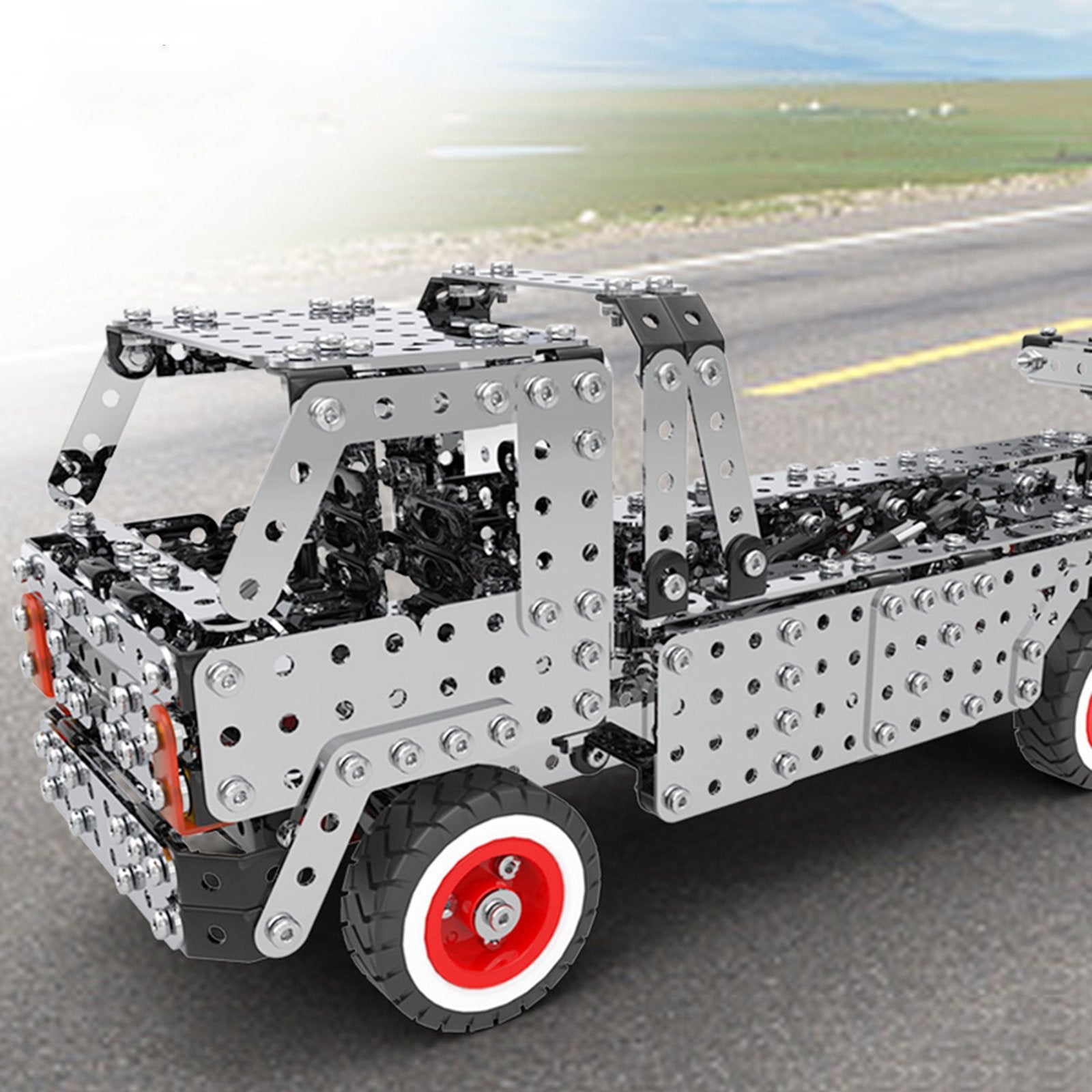 Realistic 3D Metal Construction Truck Puzzle Models - DIY Toy Sheets -  Cement Mixer, Dump Truck, Road Roller - 3 Pack