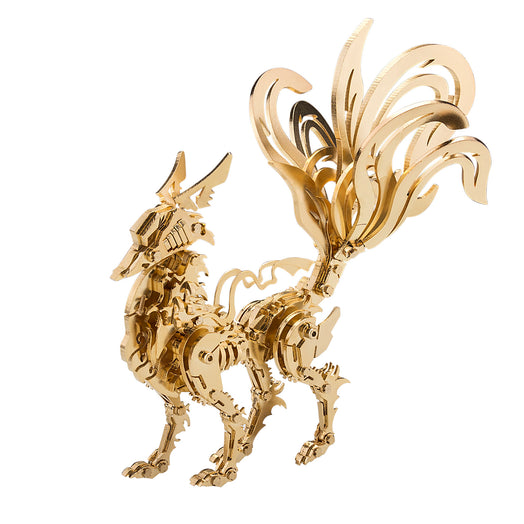 200Pcs+Oriental Mythological Golden Nine-tailed Fox Creatures 3D Metal Puzzle