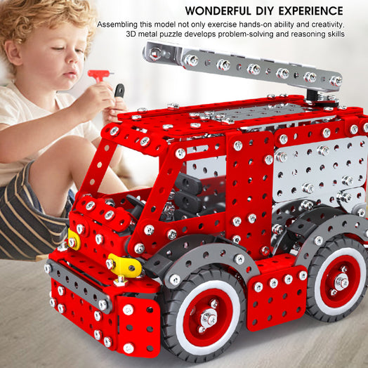 4PCS/SET DIY Metal Assembly Engineering Construction Vehicle Toy