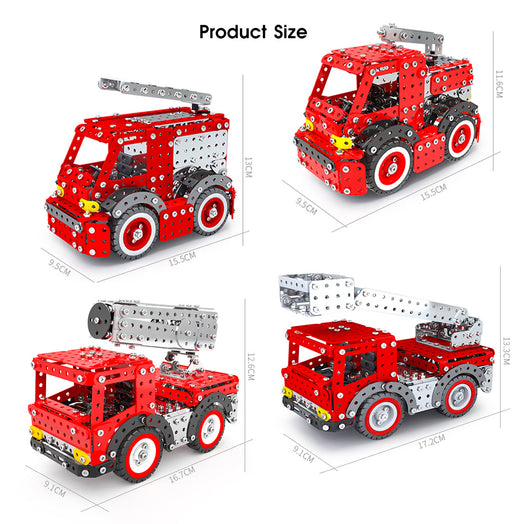 4PCS/SET DIY Metal Assembly Engineering Construction Vehicle Toy