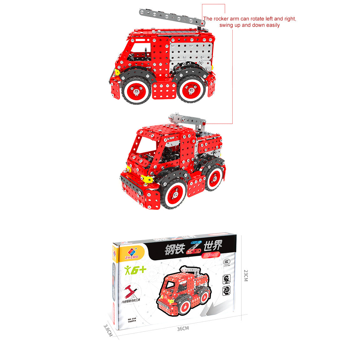 4PCS/SET DIY Metal Assembly Engineering Construction Vehicle Toy