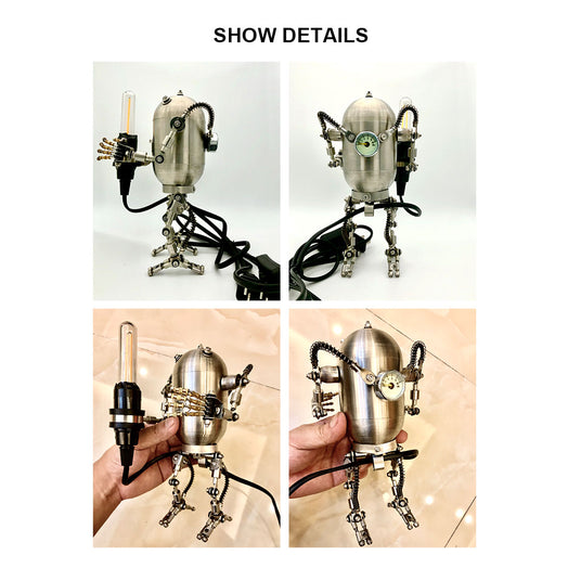 50Pcs+ Steampunk Style Iron Little Robot Man with Light Sword Model Kits to Build Y1001