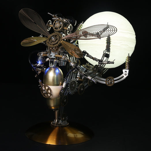 628PCS Steampunk Mechanical Metal Wasp on Glow Jupiter Moon Planet Series