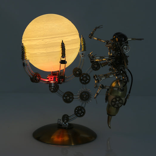 628PCS Steampunk Mechanical Metal Wasp on Glow Jupiter Moon Planet Series