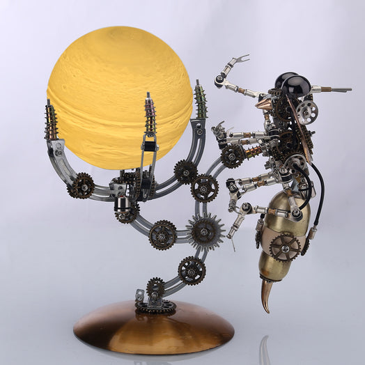 628PCS Steampunk Mechanical Metal Wasp on Glow Jupiter Moon Planet Series