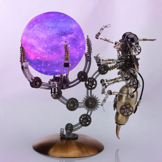 628PCS Steampunk Mechanical Metal Wasp on Glow Jupiter Moon Planet Series