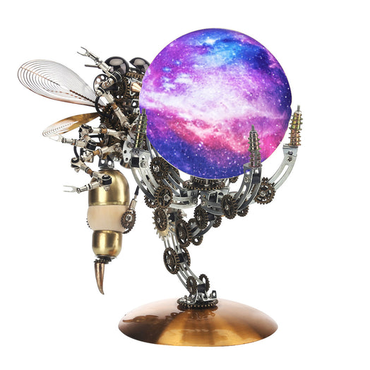 628PCS Steampunk Mechanical Metal Wasp on Glow Jupiter Moon Planet Series