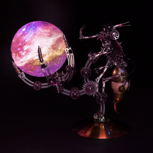 628PCS Steampunk Mechanical Metal Wasp on Glow Jupiter Moon Planet Series