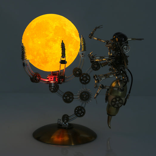 628PCS Steampunk Mechanical Metal Wasp on Glow Jupiter Moon Planet Series