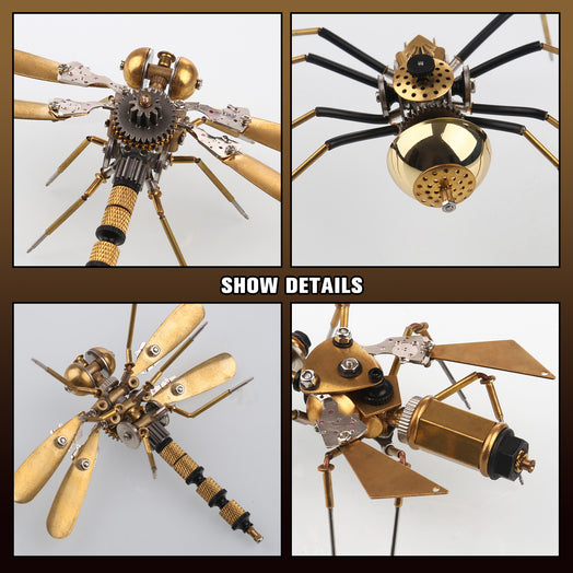 6pcs/Set Steampunk Tiny Insect Bugs Metal DIY Model Kits