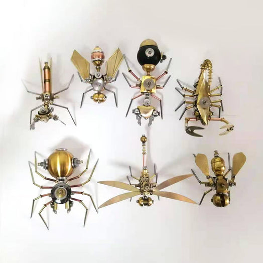 7pcs/Set Assembled Steampunk Insect Set Models with Box