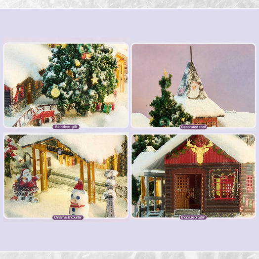 Christmas Bundle Santa Claus with Golden Elk Winter Village Sets 3D Metal Puzzles