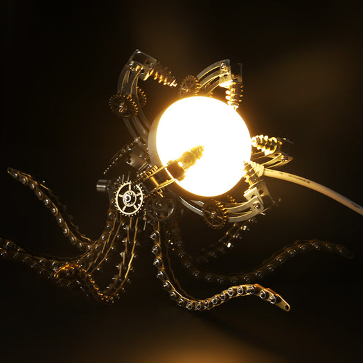 Octopus Lamp Metal Model Kits Steampunk Art DIY Deep Sea Mysterious Hunters